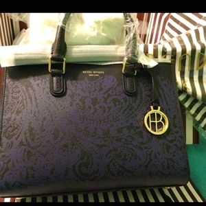 Henri Bendel West 57th Turnlock Medium Satchel. Unique Bag. Leather.